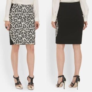 Diane Von Furstenburg Emma Jacquard Leopard Print Pencil Skirt